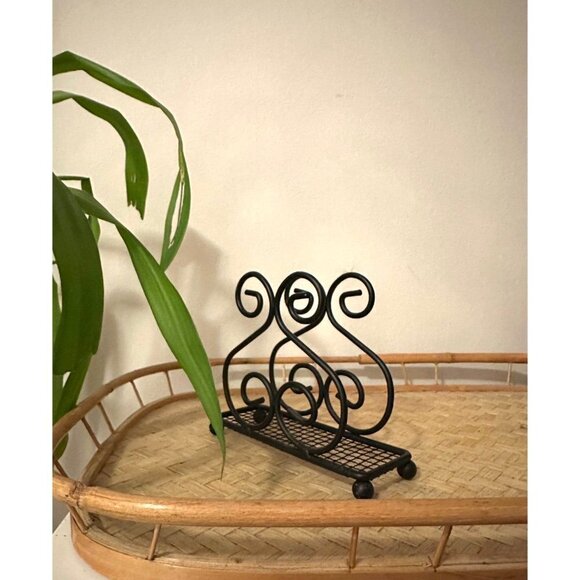 Home Basics Scroll Collection Black Steel Napkin Holder - Picture 6 of 7